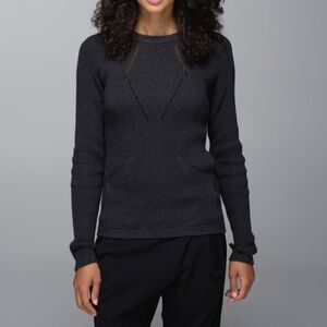 Lululemon The Sweater The Better Size 2 Heathered Black Grey Womens